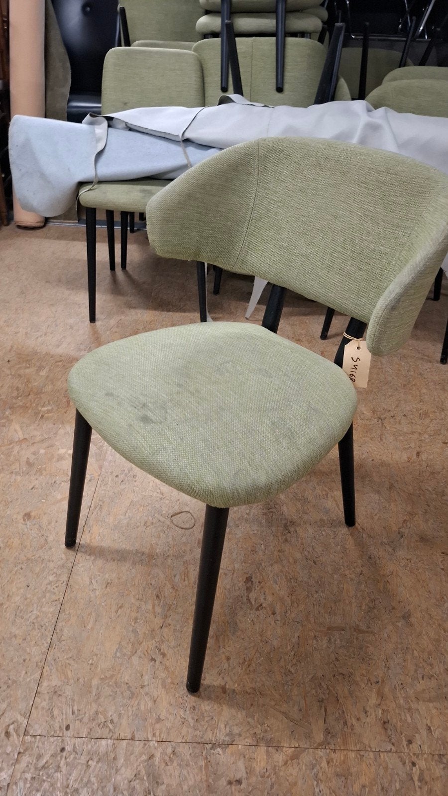 36 horeca project restaurant bistro stoel groen partij set, Ophalen of Verzenden, Nieuw, Stof, Vijf, Zes of meer stoelen