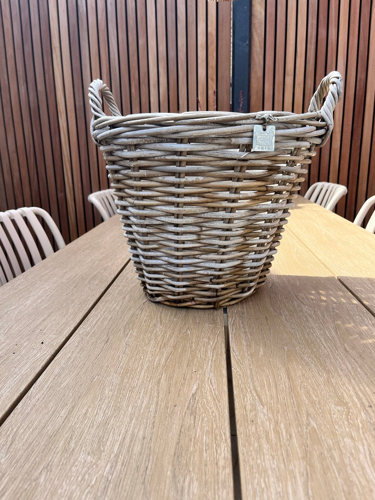 Tuinmand riet, 30 cm hoog, 20/30 cm diameter, Ophalen, Gebruikt, Rond
