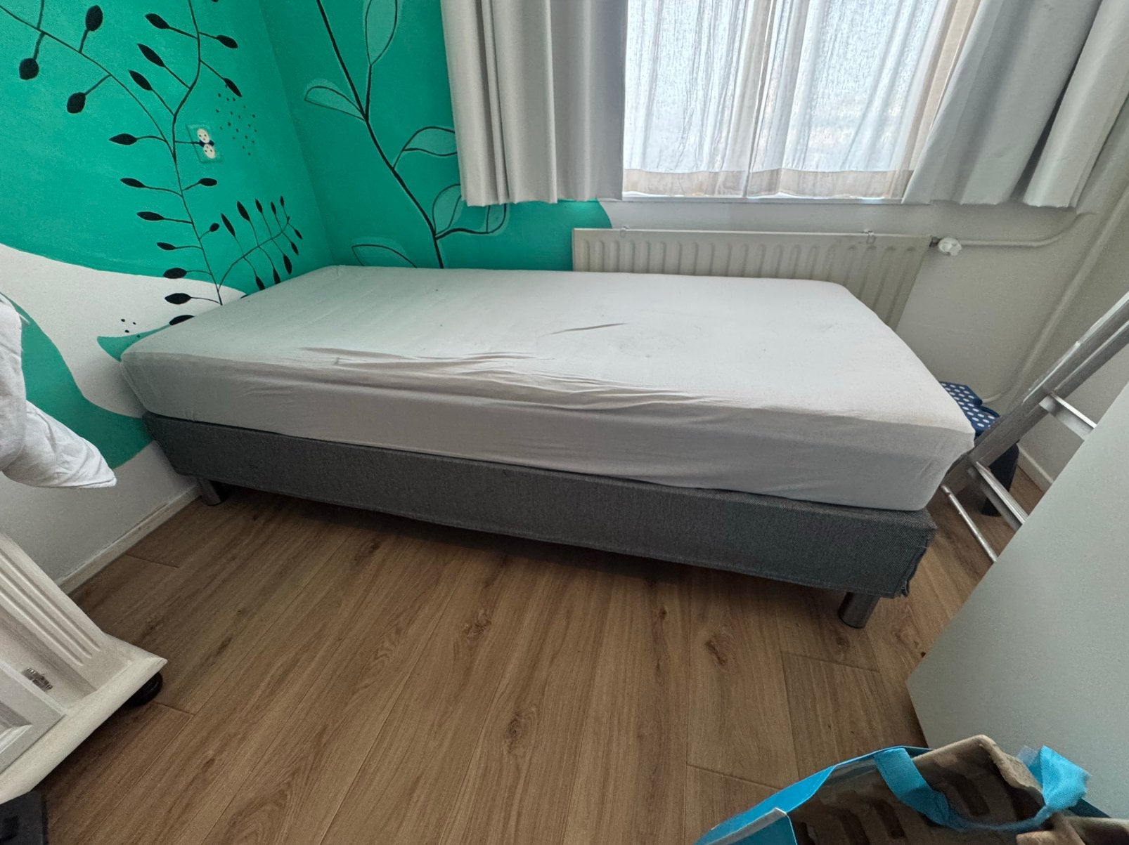 1 persoonsbed, Ophalen, 90 cm, Eenpersoons, Wit