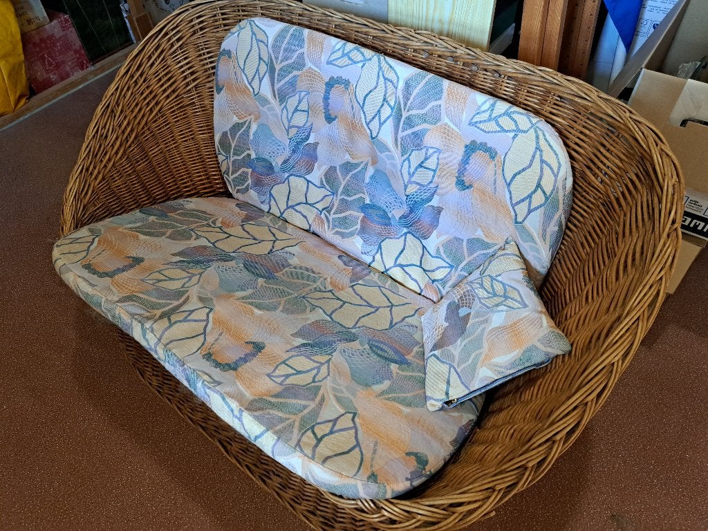 Rotan bankje, 2 zits, Ophalen, Gebruikt, Minder dan 75 cm, Tweepersoons