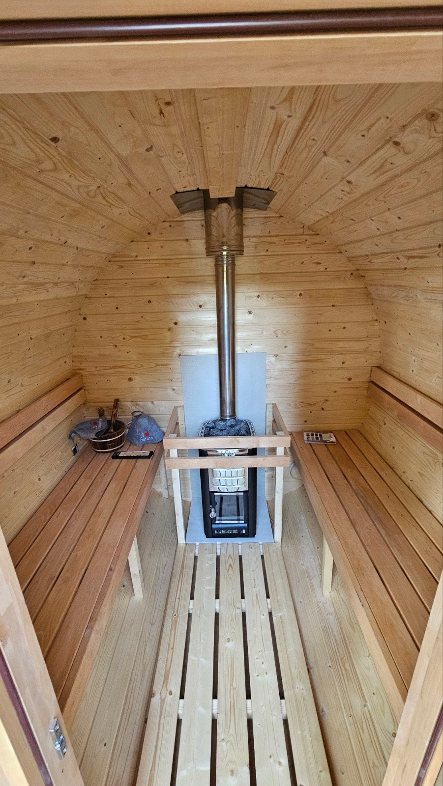 2,5M Barrel Sauna Gratis Levering en Plaatsing - 10% KORTING, Sport en Fitness, Sauna, Ophalen of Verzenden, Nieuw, Complete sauna