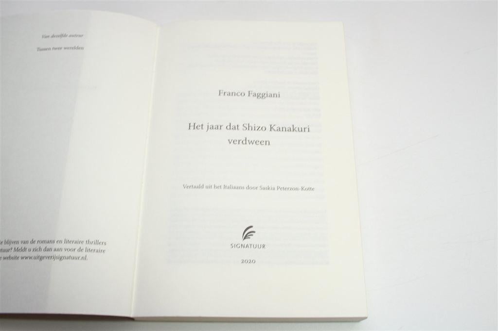 Het Jaar dat Kanakuri Verdween — Franco Faggiani, Ophalen of Verzenden, Gelezen