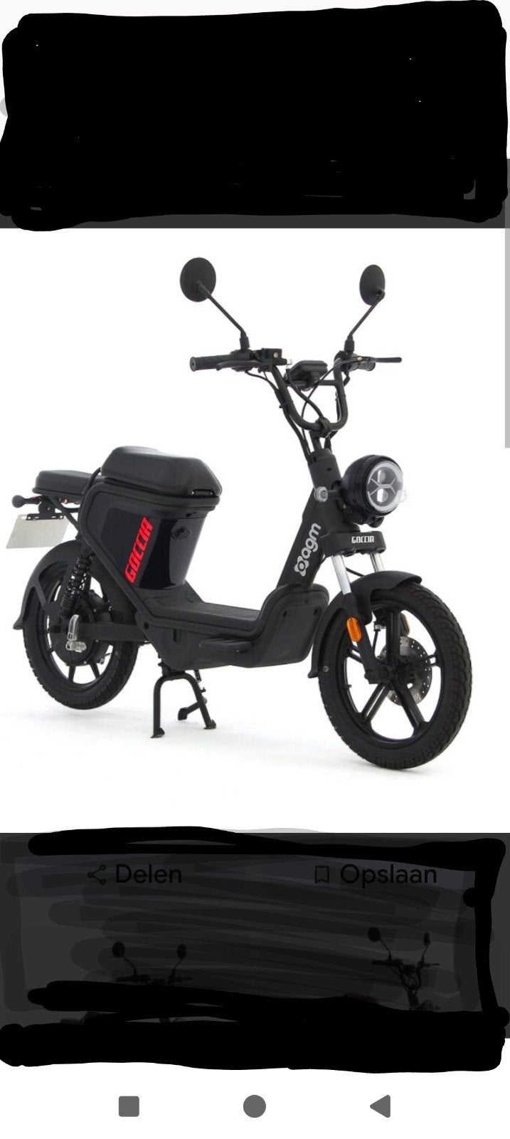 ZGAN electrische (snor) scooter., Ophalen, Zo goed als nieuw, Elektrisch, Overige merken