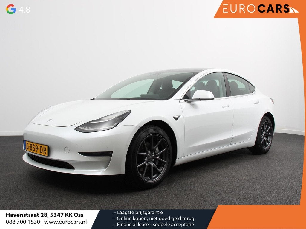 Tesla Model 3 Long Range AWD 75 kWh Navigatie Panorama dak 3, Auto's, Automaat, Stof, Wit, Origineel Nederlands