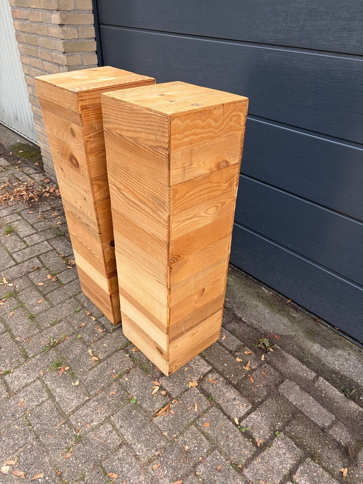 Houten zuilen (2 stuks) - 100x30x30 cm, Ophalen, Gebruikt