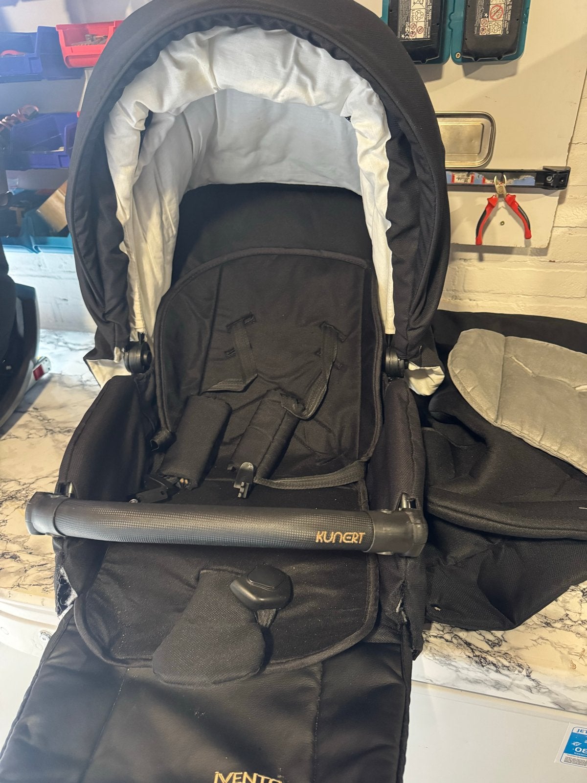 Kunert 3-in-1 Kinderwagen - Zwart met Gouden Details, Overige merken, Gebruikt, Ophalen of Verzenden, Combiwagen