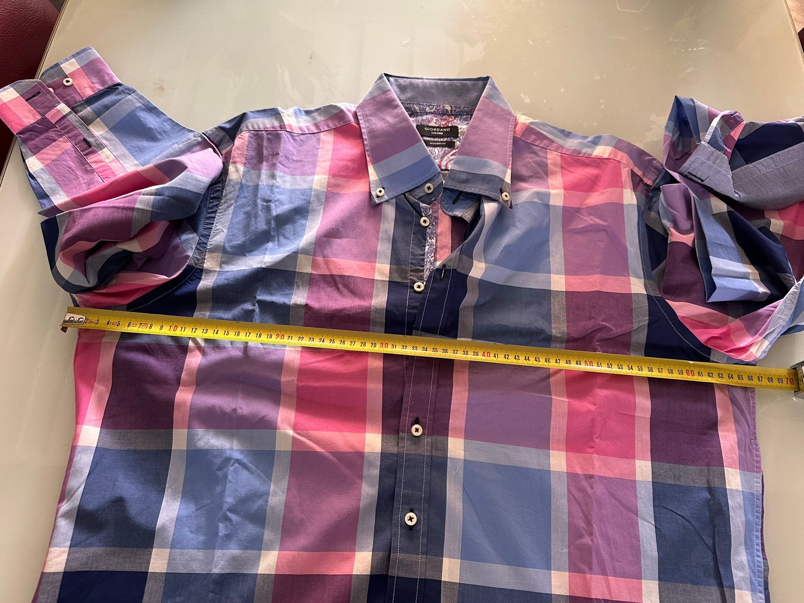 Giordano Geruit Overhemd Modern Fit XXLzie foto’s, Ophalen of Verzenden, Zo goed als nieuw, Meerkleurig, Overhemd