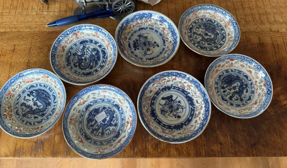 Set van 6 Chinese schaaltjes met 6 lepels, Ophalen of Verzenden
