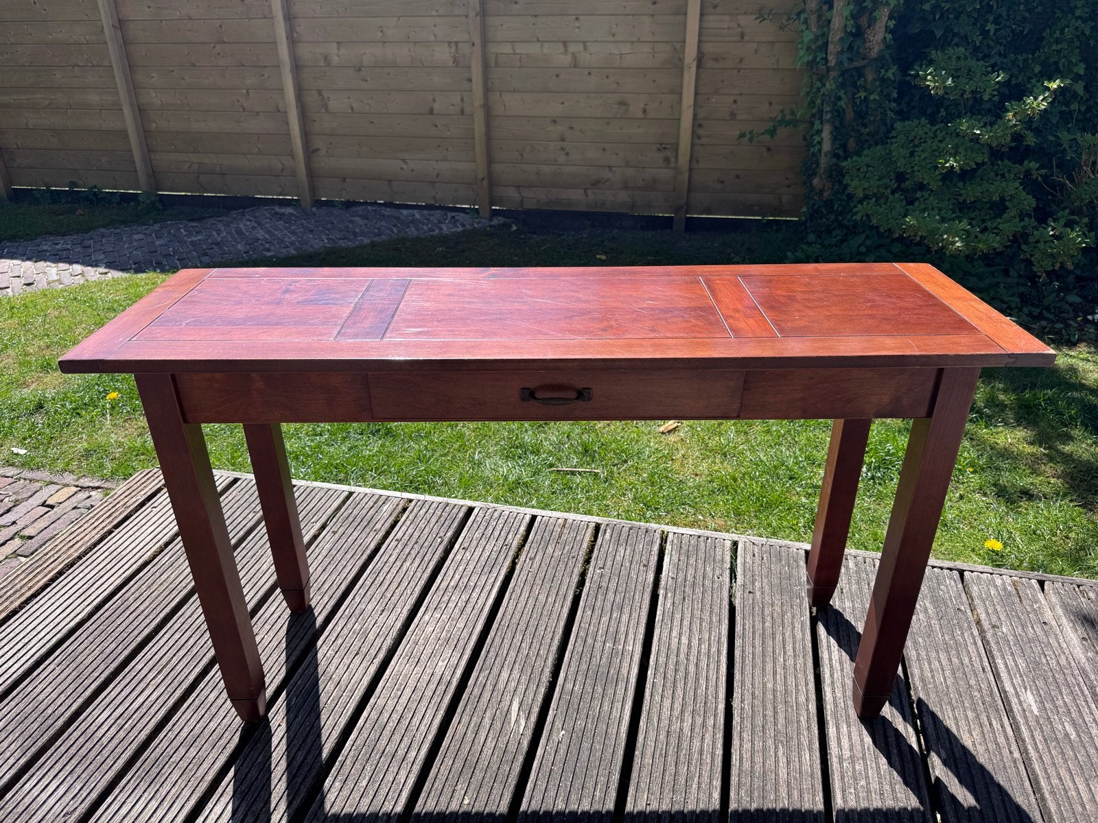 Kersenhouten sidetable - 139x37x71 cm - Goede staat, Huis en Inrichting, Tafels | Sidetables, Ophalen, Gebruikt, 100 tot 150 cm