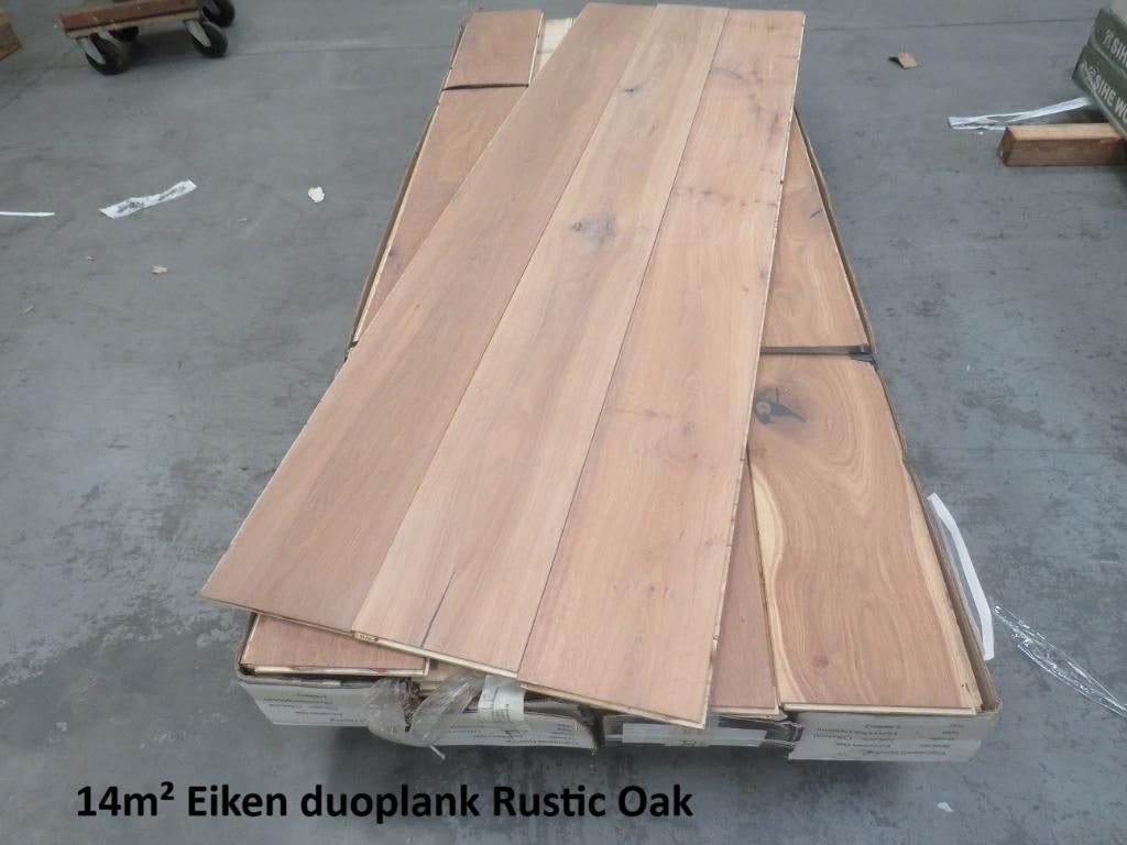 Opruiming eiken houten vloeren vanaf € 12,50 p/m², Ophalen, Nieuw, Vloerdelen of -planken, 10 m² of meer