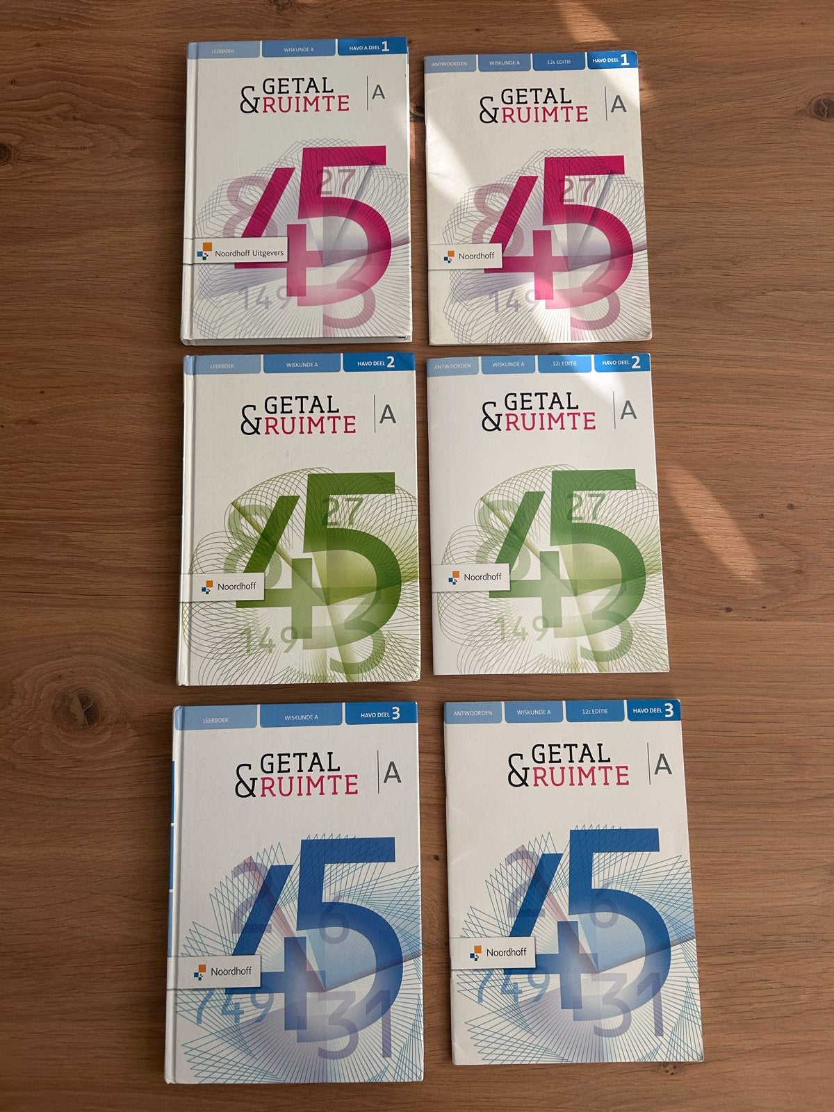 Getal & Ruimte A - HAVO deel 1, 2, 3 (6 boeken, VAVO), Ophalen of Verzenden, Zo goed als nieuw, HAVO, Wiskunde A