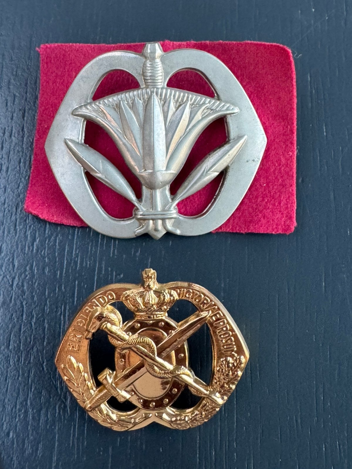 KL baretembleem Geneeskundige Dienst LMB, Verzamelen, Militaria | Algemeen, Ophalen of Verzenden, Landmacht, Nederland, Embleem of Badge