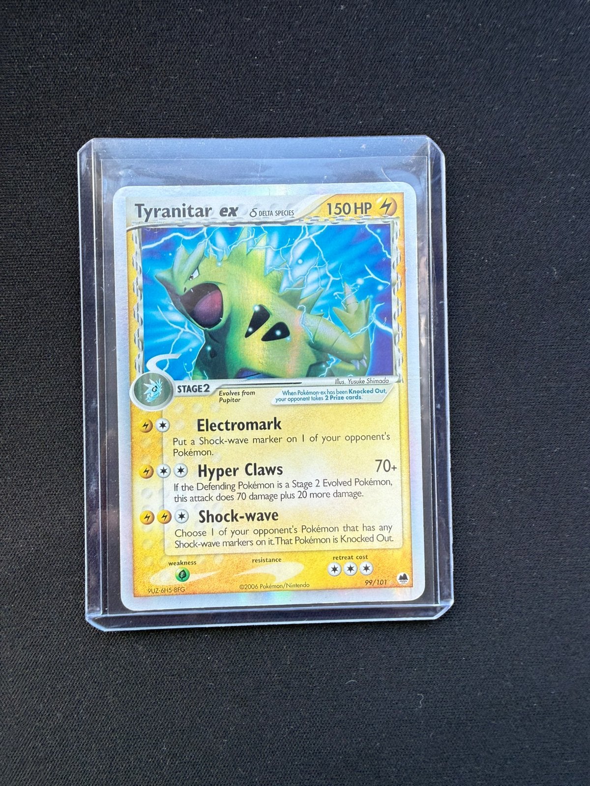 Pokémon Kaart: Tyranitar ex Delta Species 99/101, Ophalen of Verzenden, Zo goed als nieuw, Losse kaart