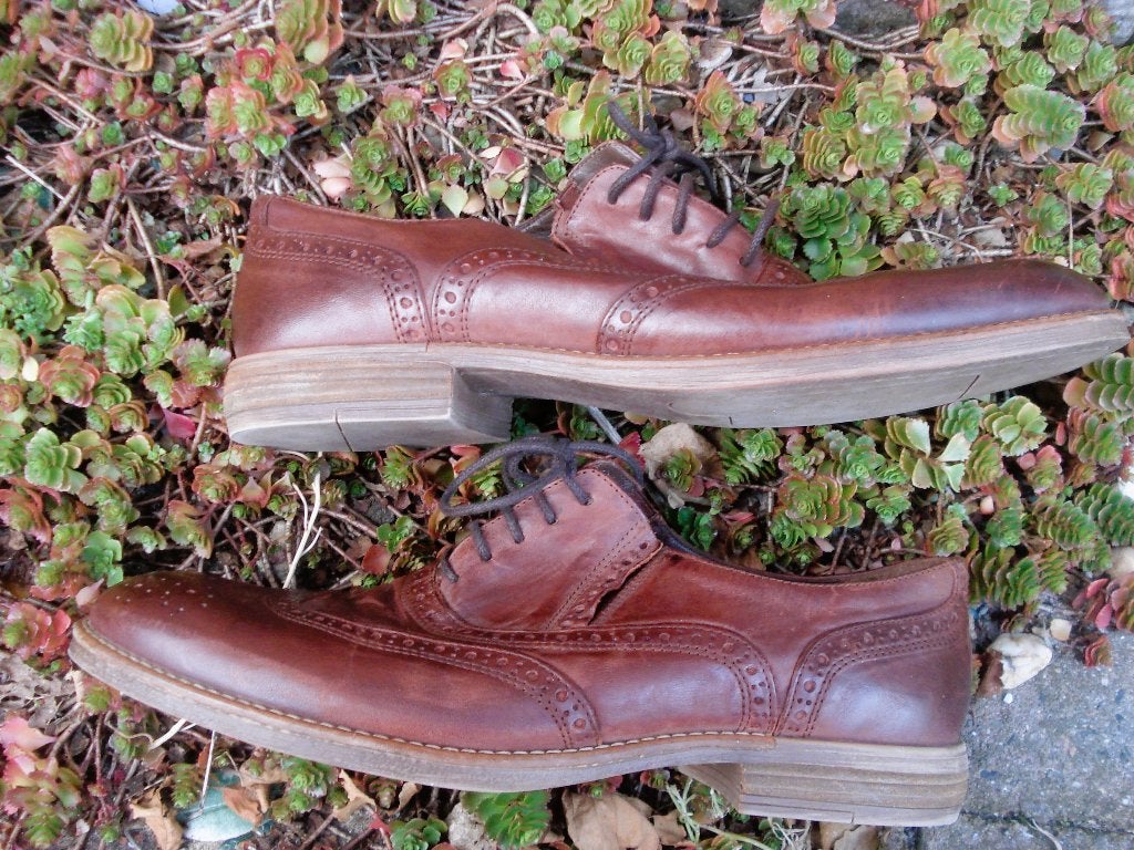 RIVER WOODS 😎GLADLEREN brogues maat 43, Bruin, Verzenden, Zo goed als nieuw, River Woods