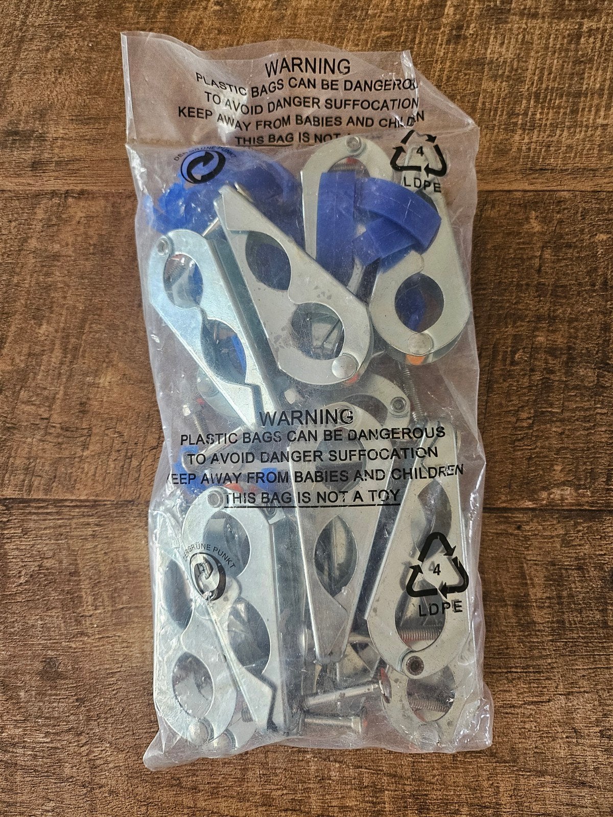Set van metalen klemmen met blauwe accenten, Ophalen of Verzenden