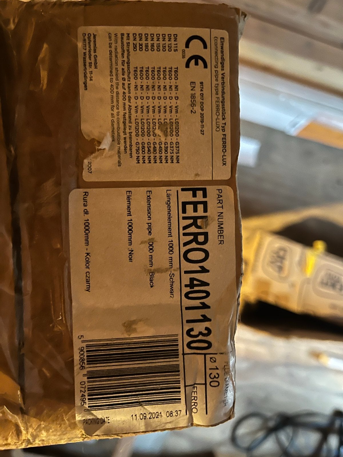 Enkelwandige kachelpijp zwart 130 mm - 1000 mm lang, Ophalen of Verzenden, Nieuw