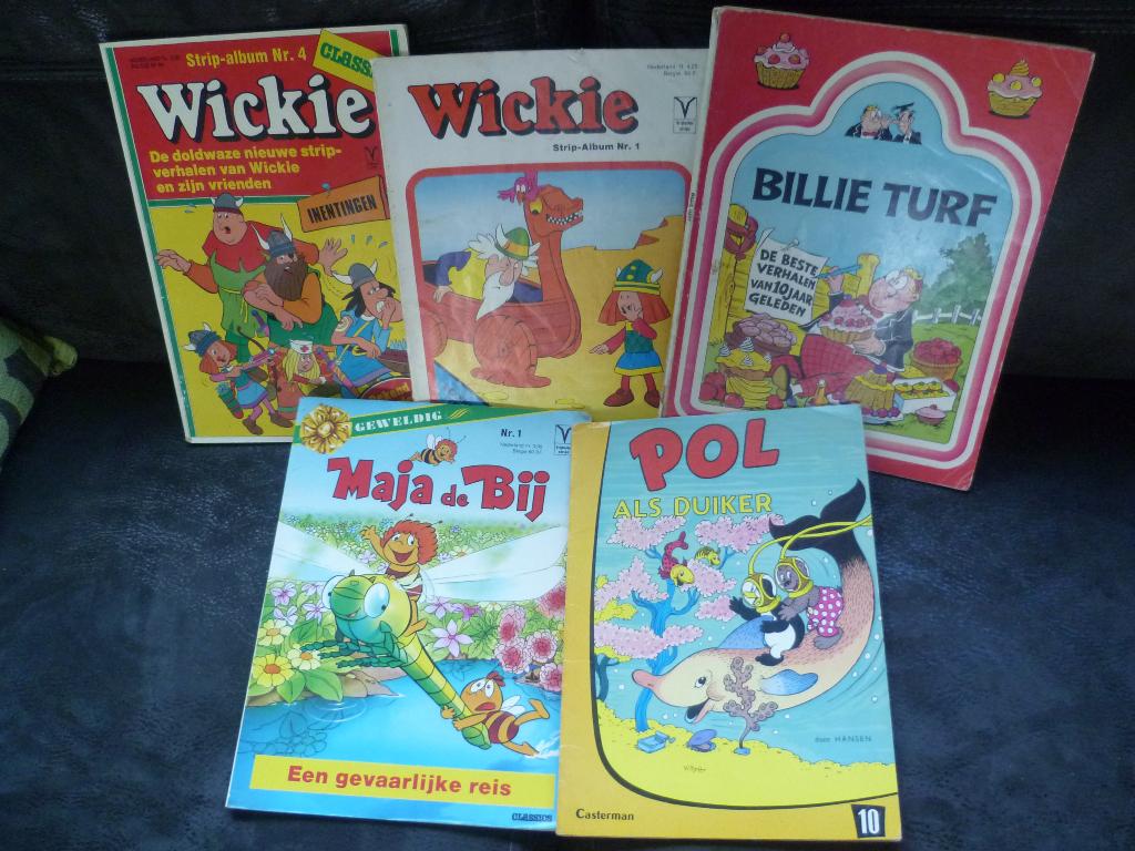 2 Wickie,Maja de Bij, Billy Turf en Pol strips, Boeken, Meerdere comics, Ophalen, Gelezen, Europa
