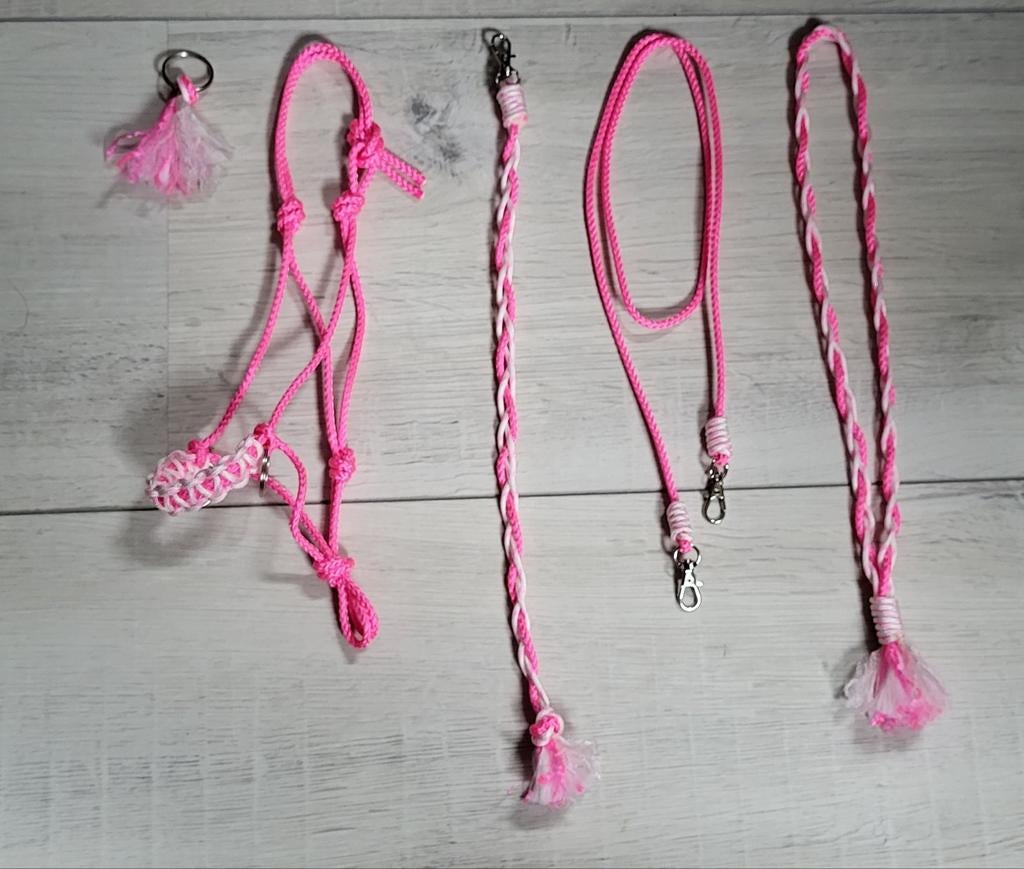 5 delig Hobbyhorse touwhalster set roze/wit, Ophalen of Verzenden, Nieuw, Jongen of Meisje