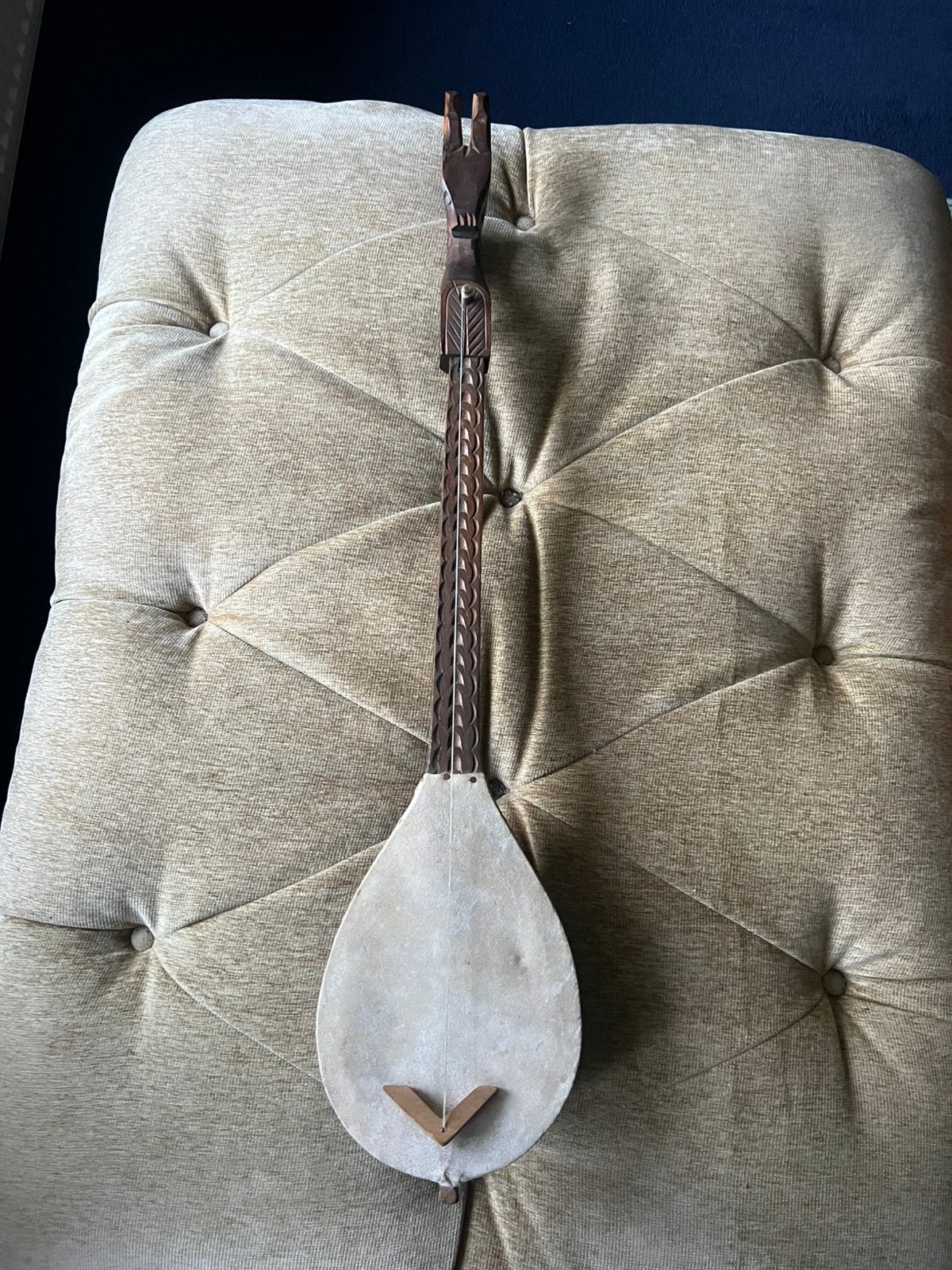Vintage Gusle / Luit Handgemaakt Sierlijk Gesneden Hout., Ophalen, Zo goed als nieuw, Luit, Saz of Bouzouki