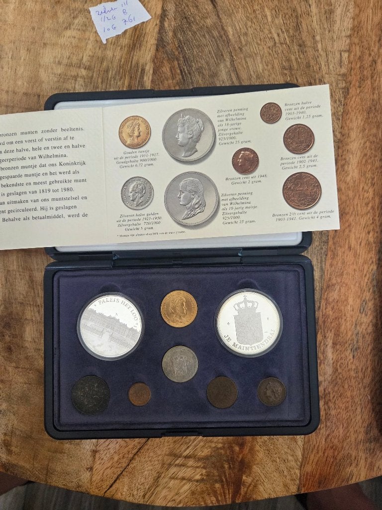 Wilhelmina set met gouden tientje, Postzegels en Munten, Munten | Nederland, Setje, Ophalen of Verzenden, Koningin Wilhelmina