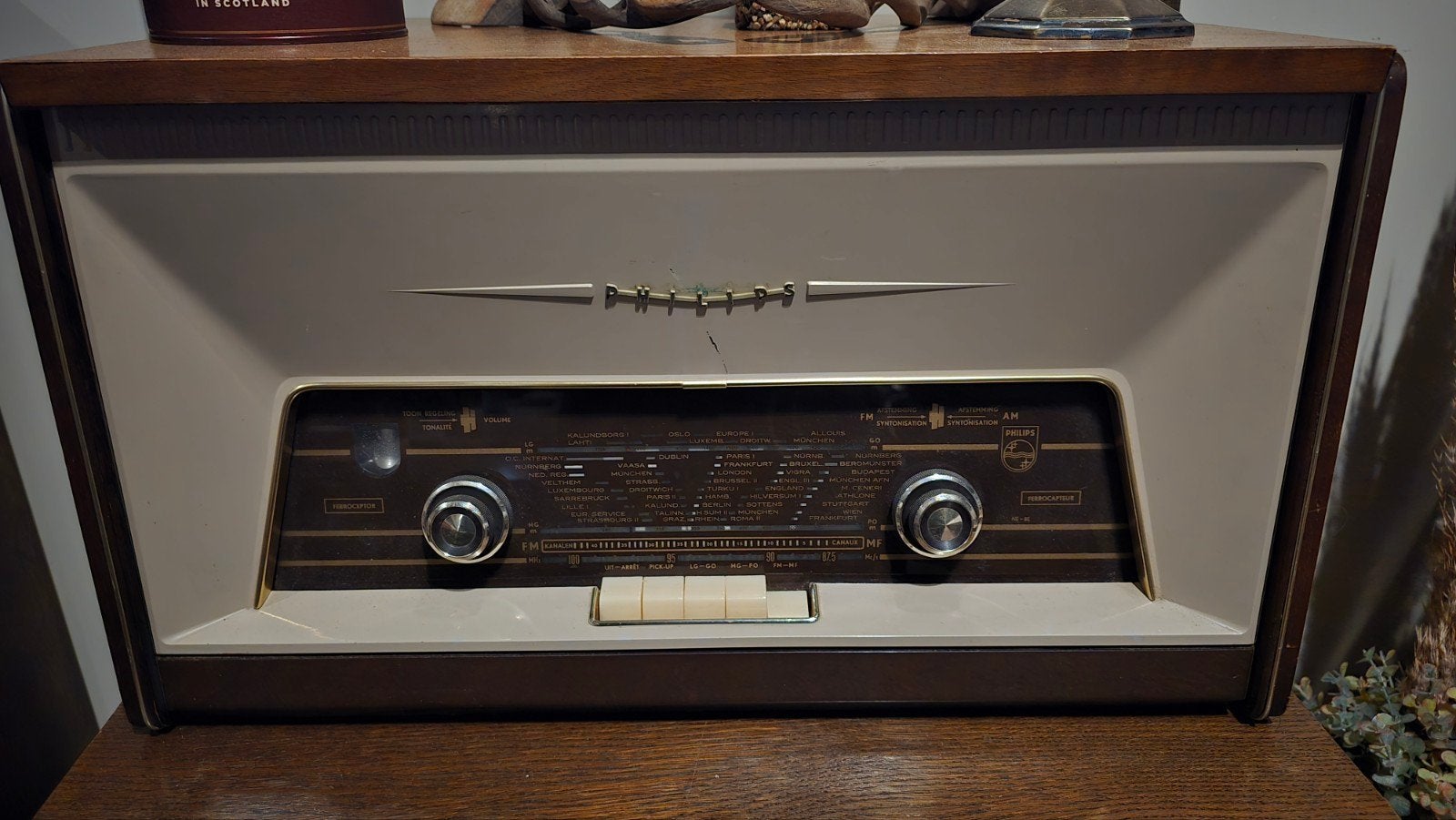 Vintage Philips Radio Platenspeler - Klassiek Design, Ophalen, Gebruikt, Platenspeler, Philips