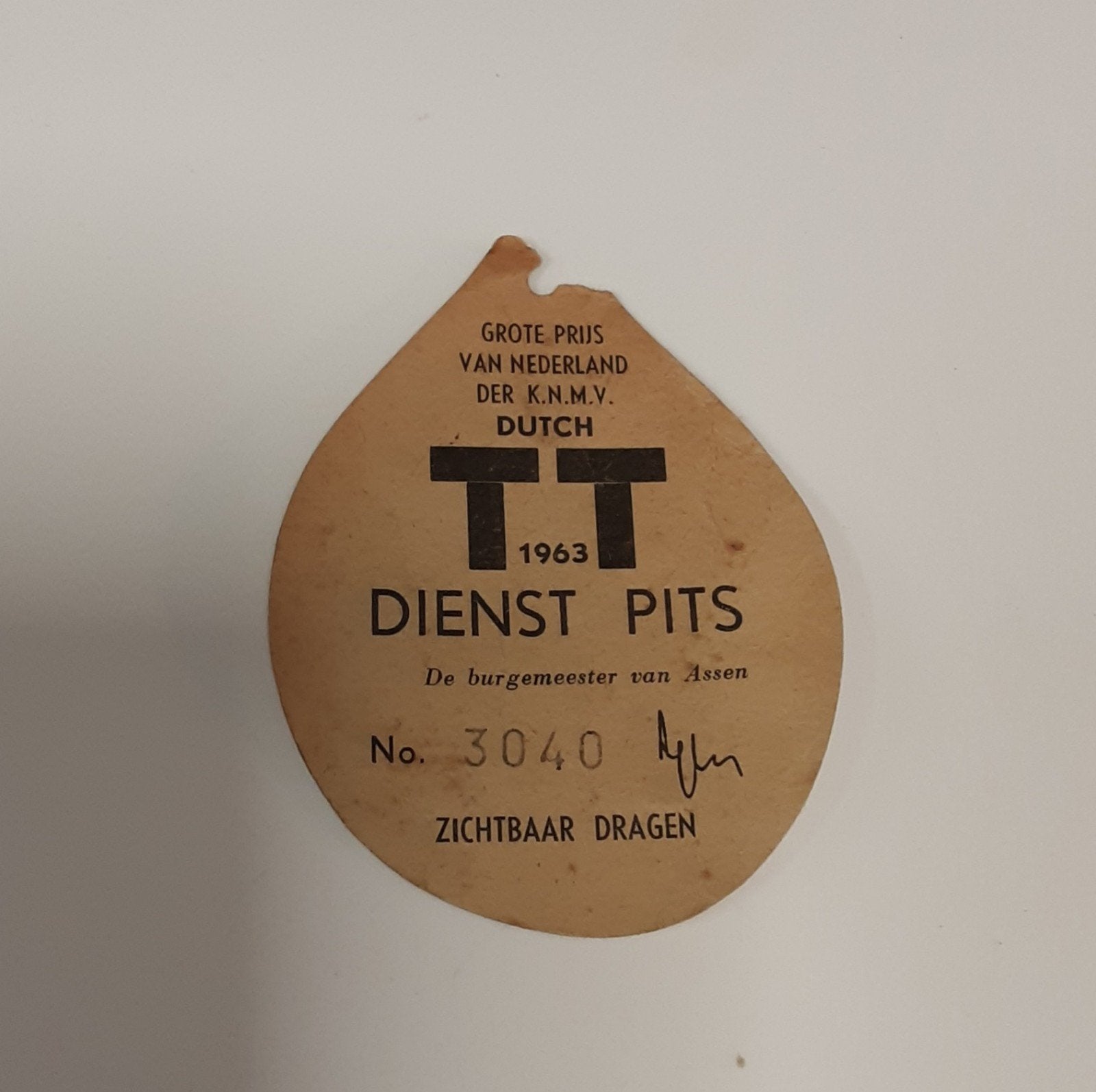 1963 TT Assen Dienst Pits rennerskwartier kaart, Ophalen of Verzenden, Motoren