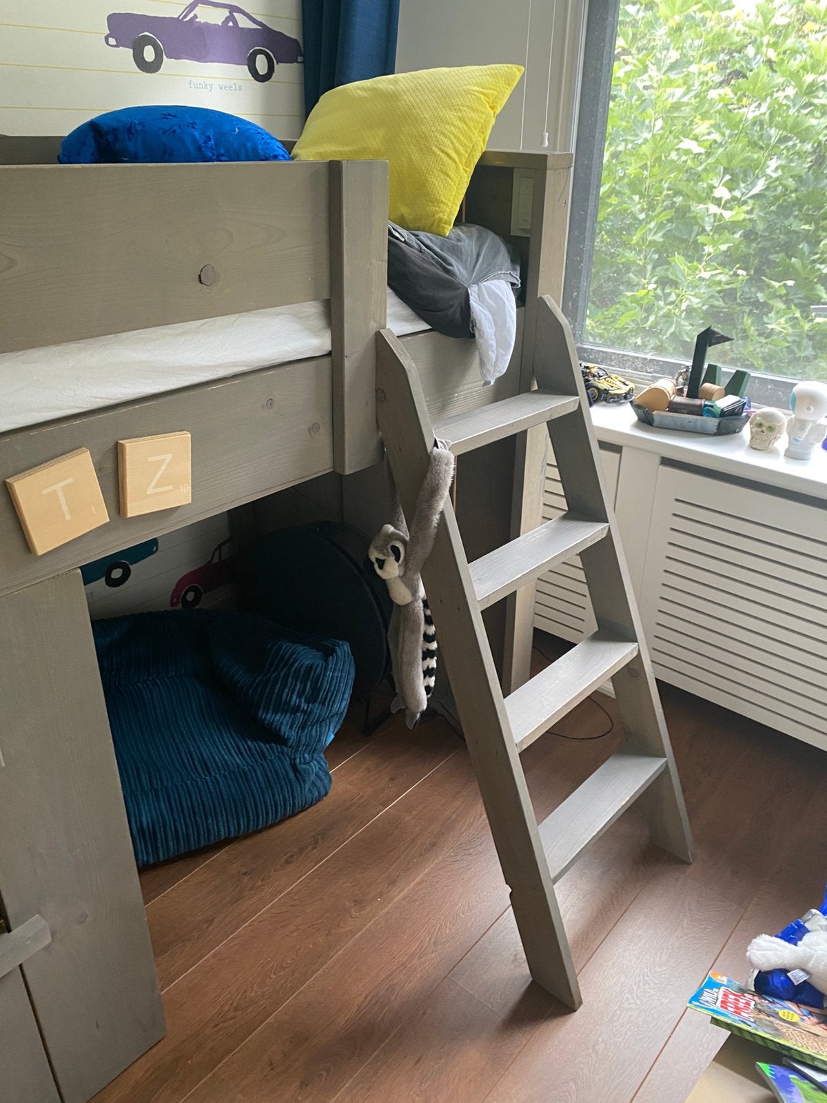 Half hoogslaper steigerhout, Ophalen, Gebruikt, Halfhoogslaper