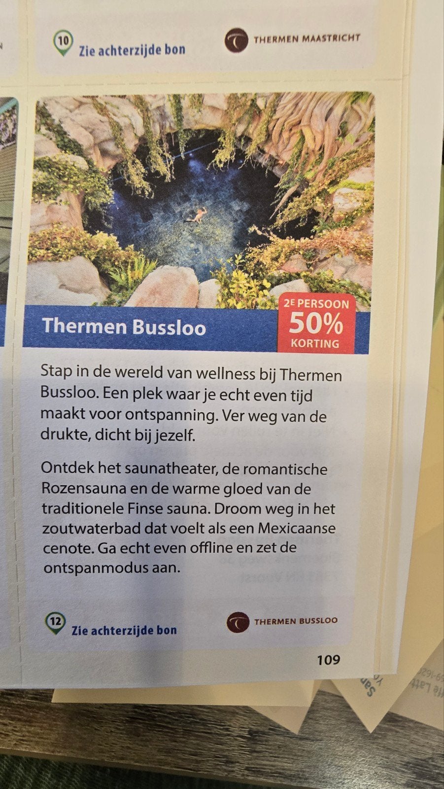 Kortingsbon Thermen BUSSLOO. Vaste prijs, Twee personen, Kortingsbon, Spa of Sauna
