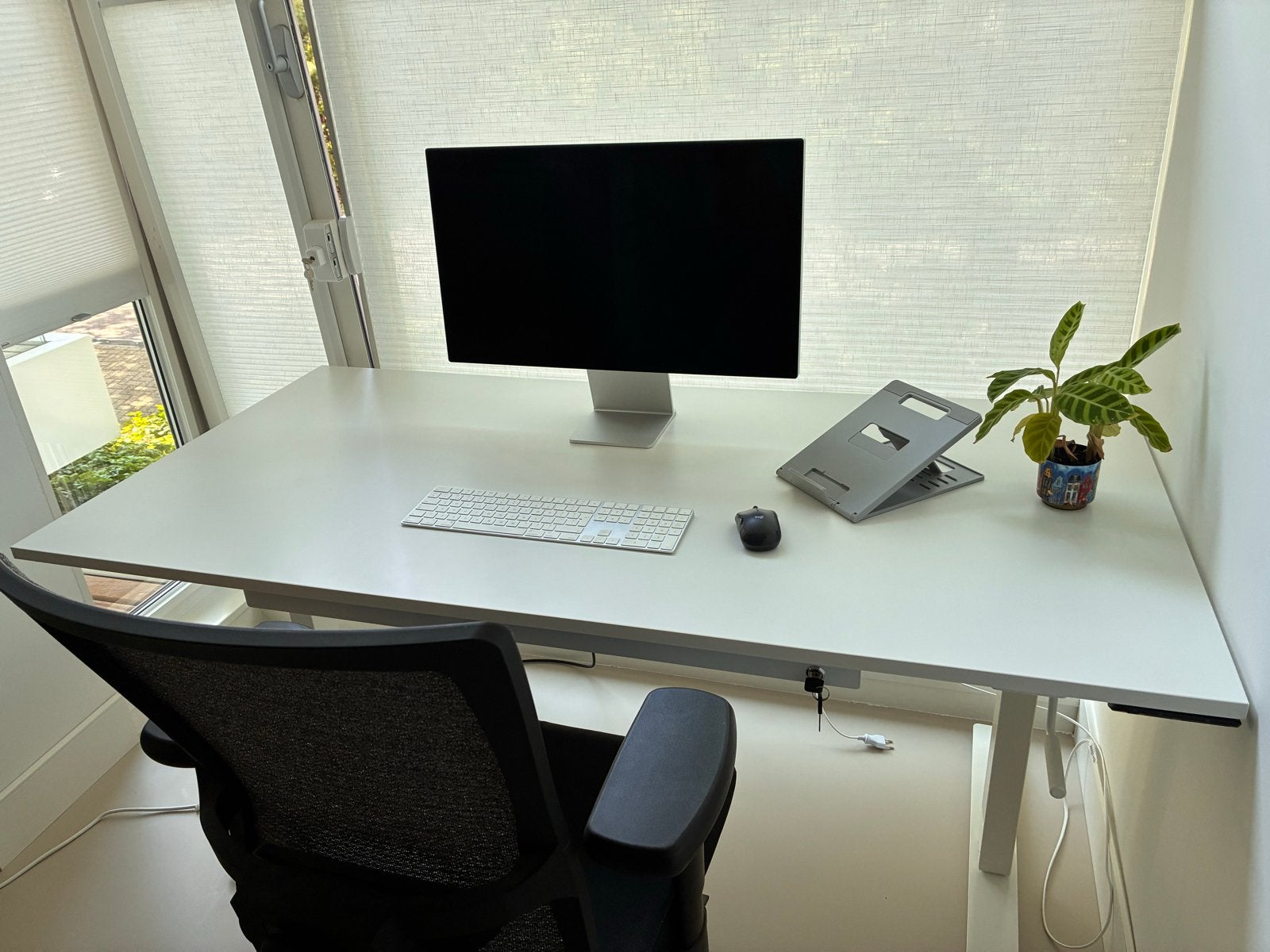 IKEA Trotten zit-sta bureau met lade - 160x80, Huis en Inrichting, Ophalen, 160 cm, Gebruikt, Met lades