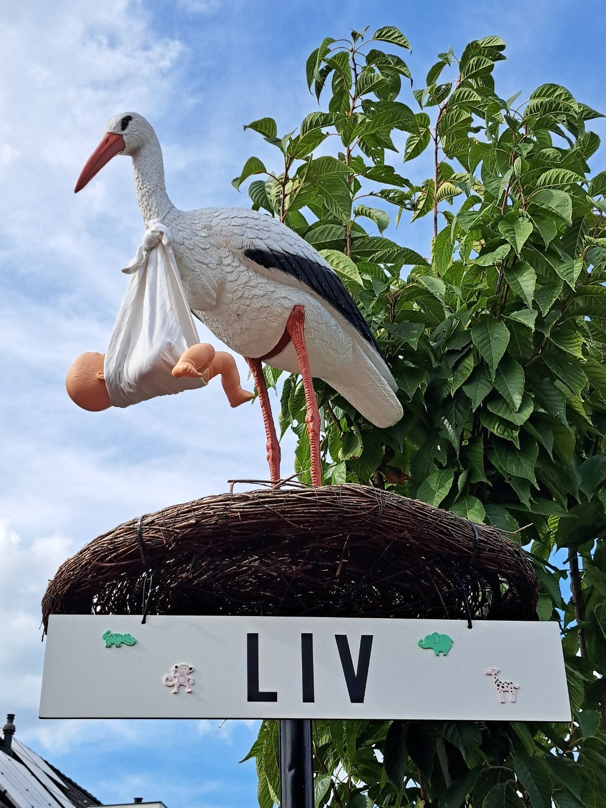 Te huur: Ooievaarsnest + baby in hydrofiele luier, Kinderen en Baby's, Ophalen
