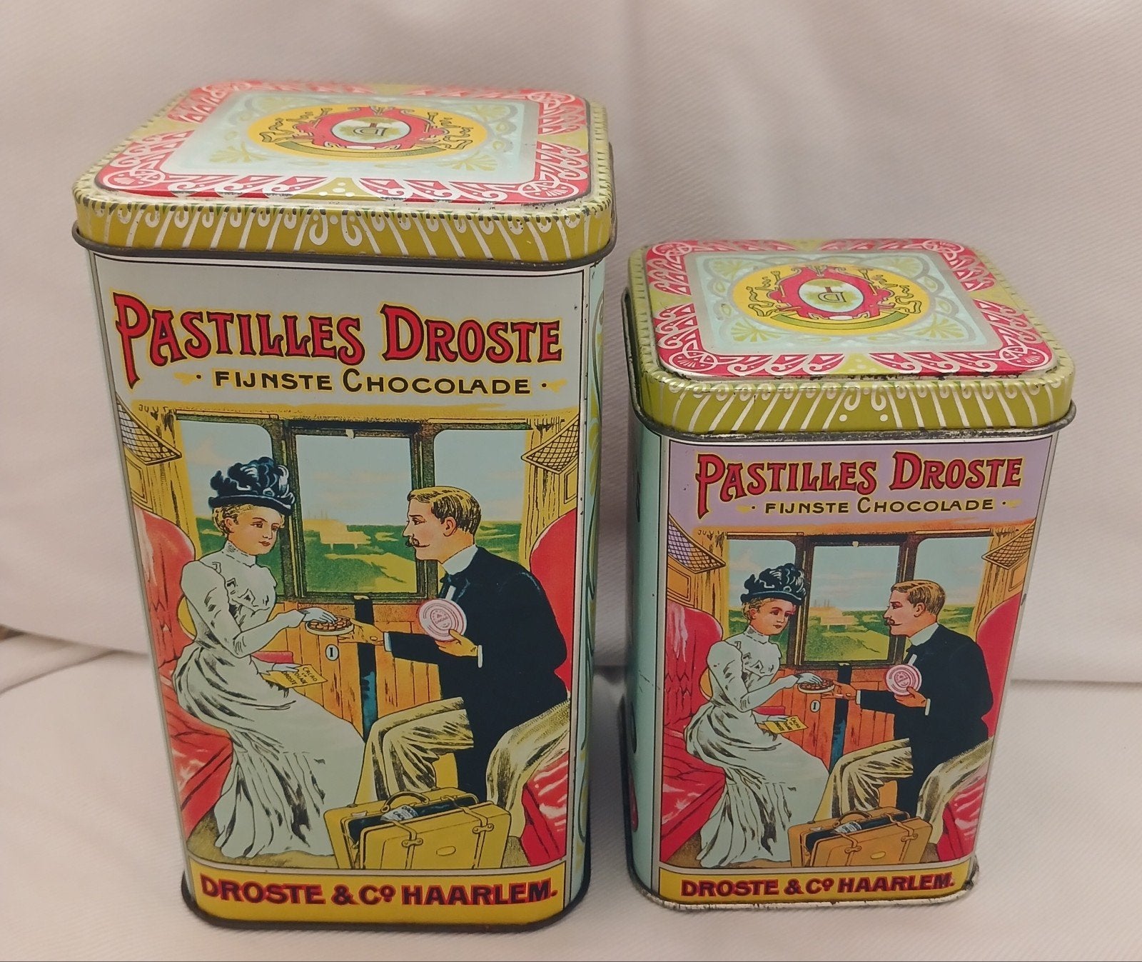 Setje Droste blikjes, Verzamelen, Blikken, Ophalen of Verzenden, Gebruikt, Overige, Droste