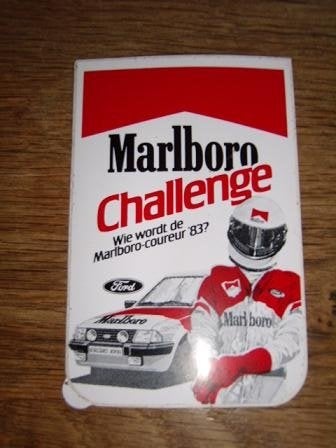 Marlboro sticker Challenge 1983 Ford 8x12cm Marlboro-coureur, Ophalen of Verzenden, Zo goed als nieuw, Bedrijf of Vereniging