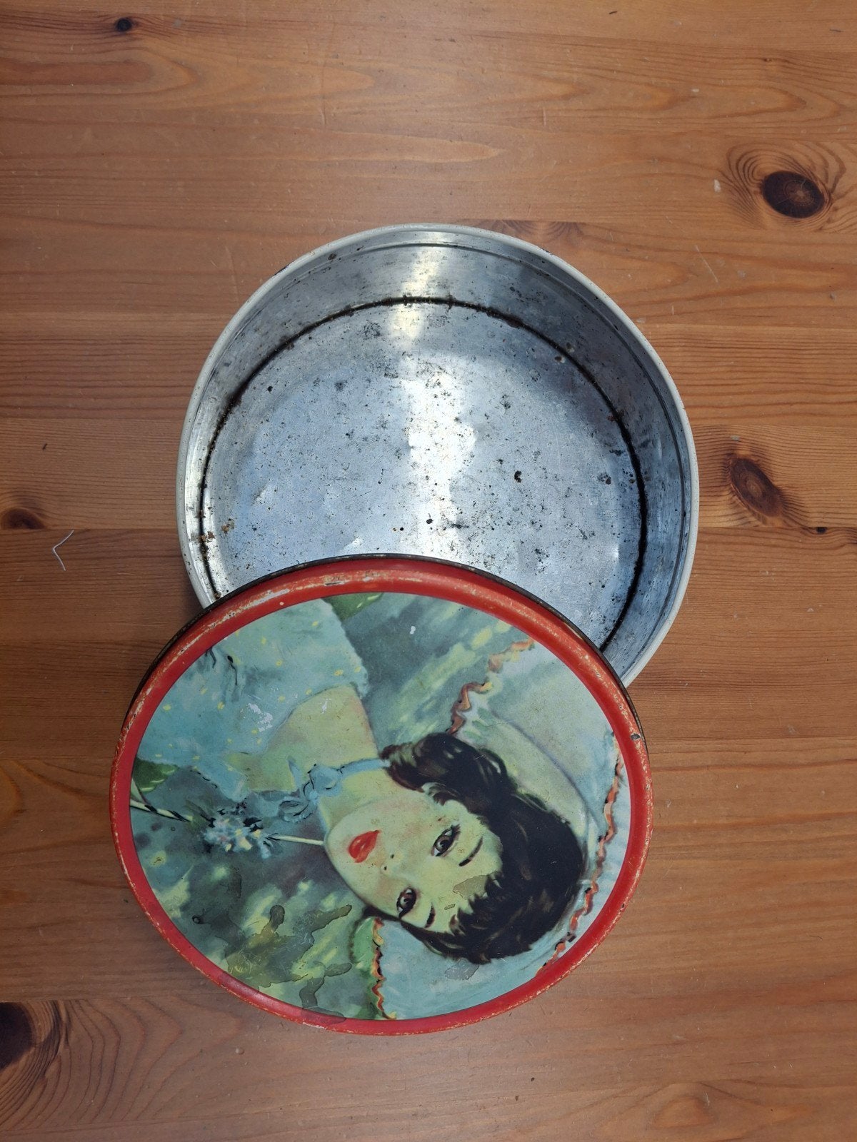 Vintage blik, koektrommel, Verzamelen, Ophalen of Verzenden, Gebruikt, Overige