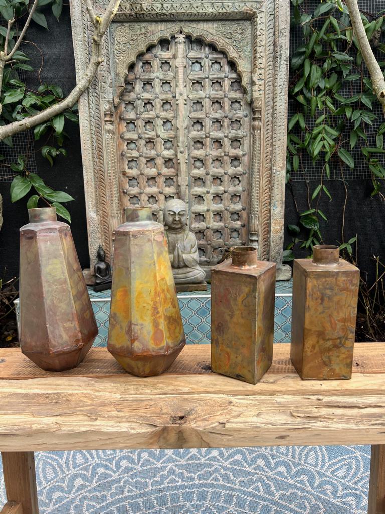 Roest potjes metaal stoer sober industrieel metaal, Huis en Inrichting, Verburgt Vintage, Meerkleurig, Nieuw, Ophalen of Verzenden