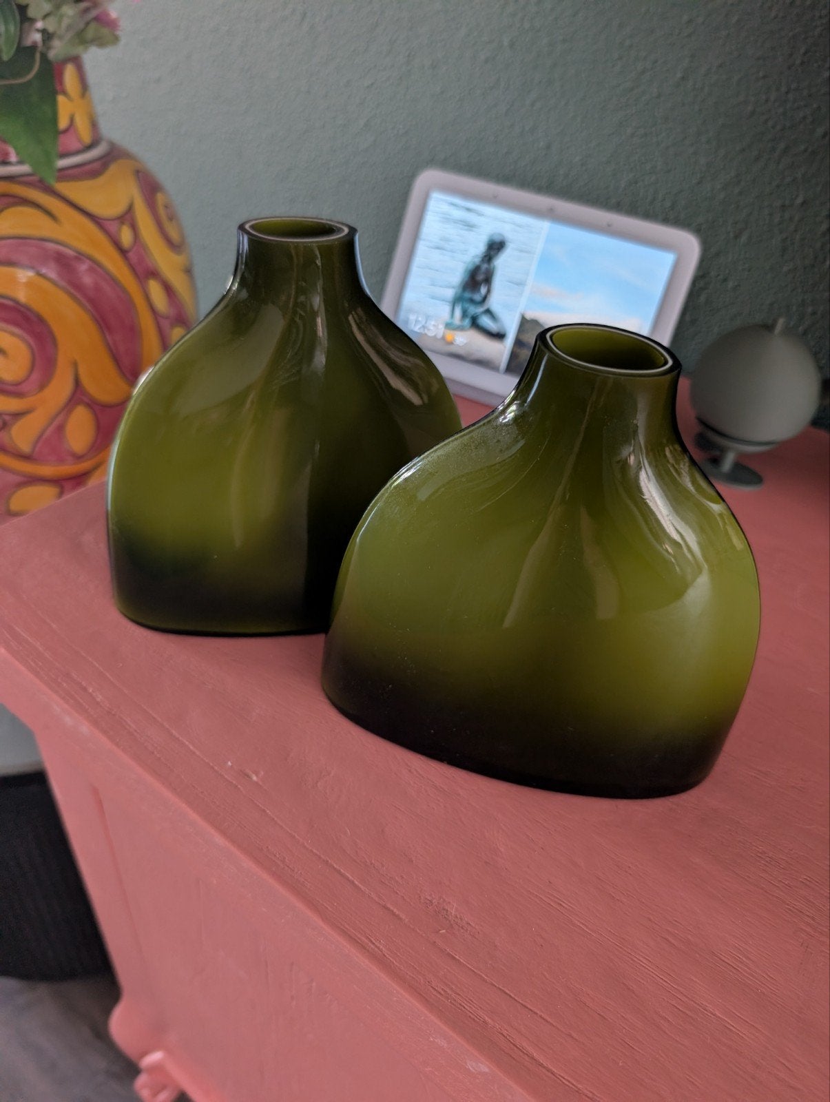 Vintage Groene Glazen Fles - Decoratief, Ophalen of Verzenden