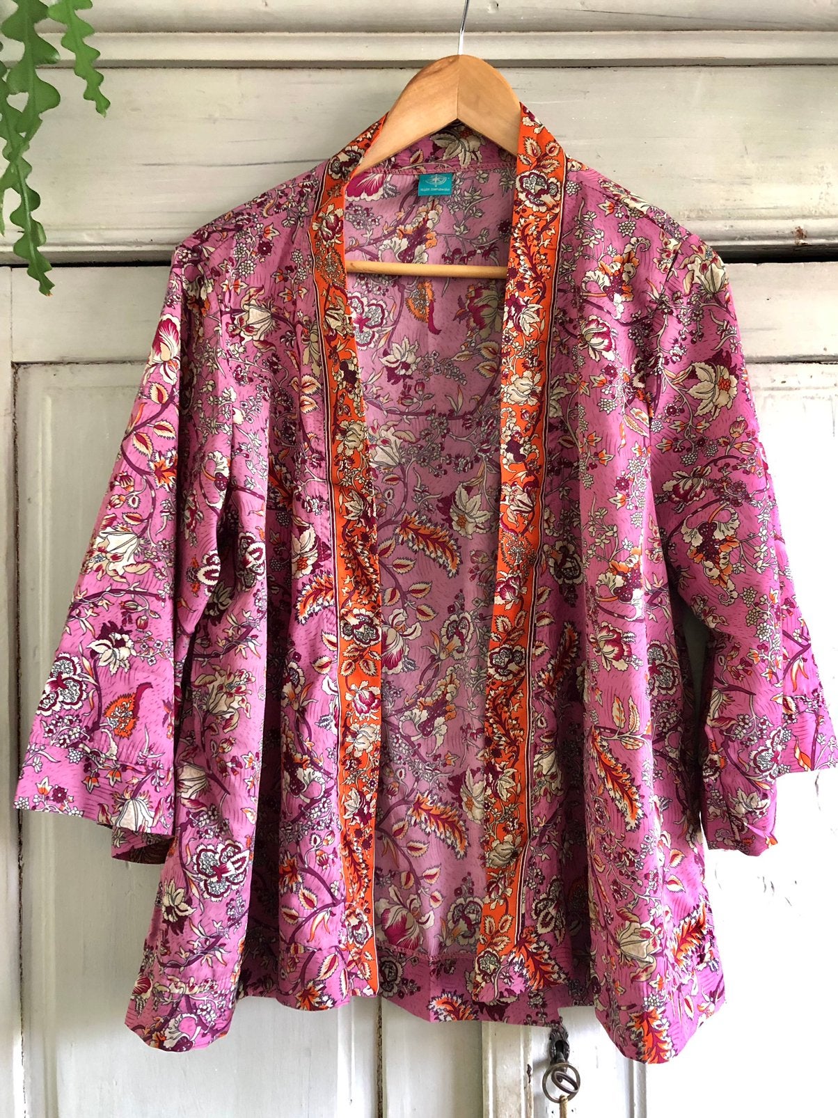 Unieke set Aller Simplement Kimono Jasje & Maxi Rok Mt 42-44, Verzenden, Zo goed als nieuw, Maat 42/44 (L), Roze