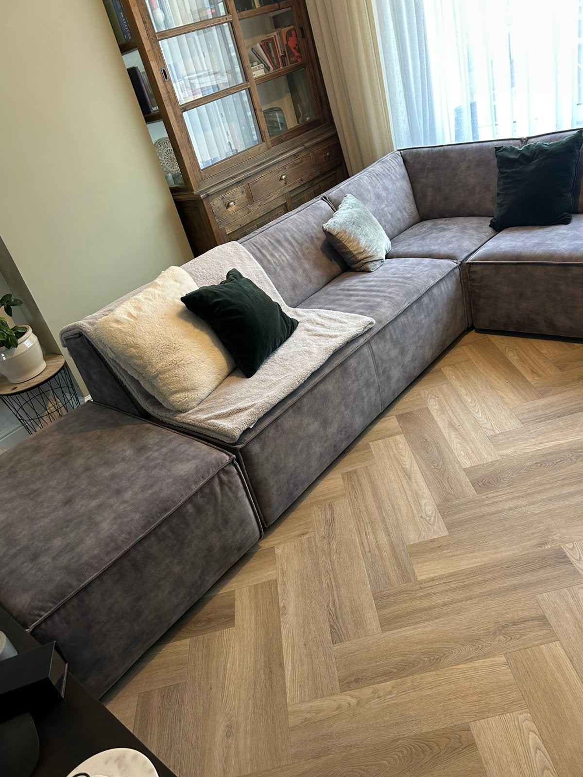 Moderne Hoekbank - Grijs, Ruim en Comfortabel Pronto Wonen, Ophalen, Zo goed als nieuw