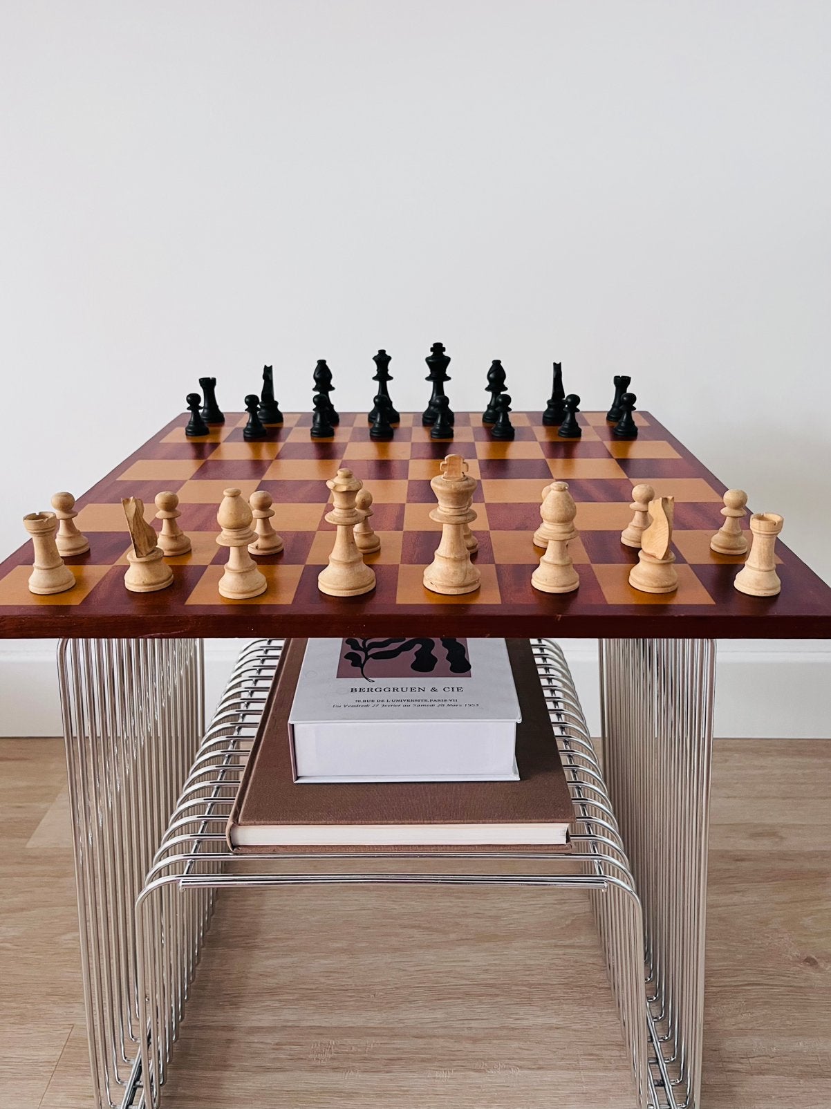 Vintage schaakbord + schaakstukken schaken chessboard, Ophalen of Verzenden, Gebruikt