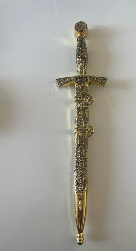 Decoratieve Dolk AK-47 Goudkleurig, Ophalen of Verzenden, Zo goed als nieuw, Vulpen, Overige merken
