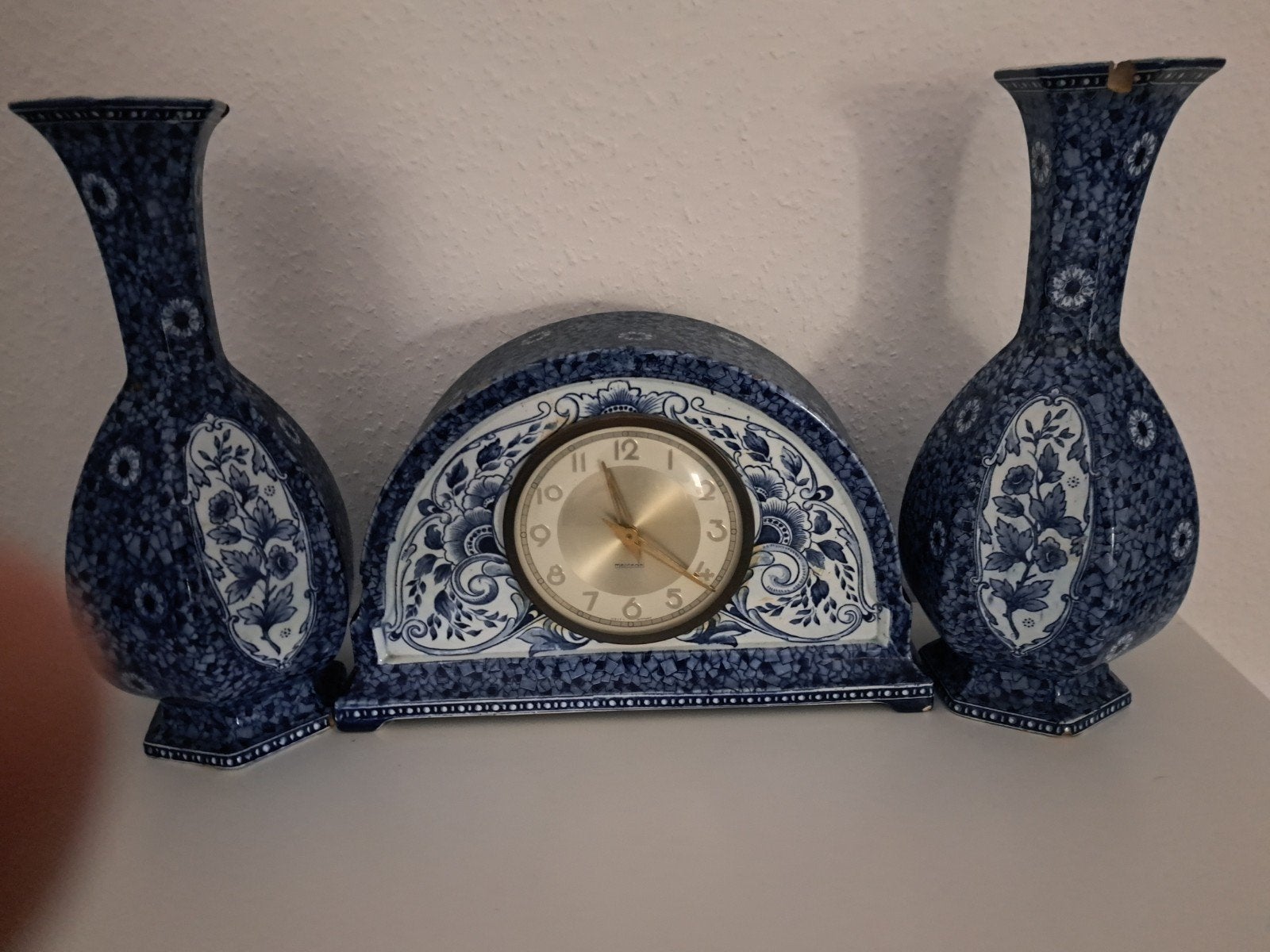 Delfts Blauw klok en vazen set, Ophalen