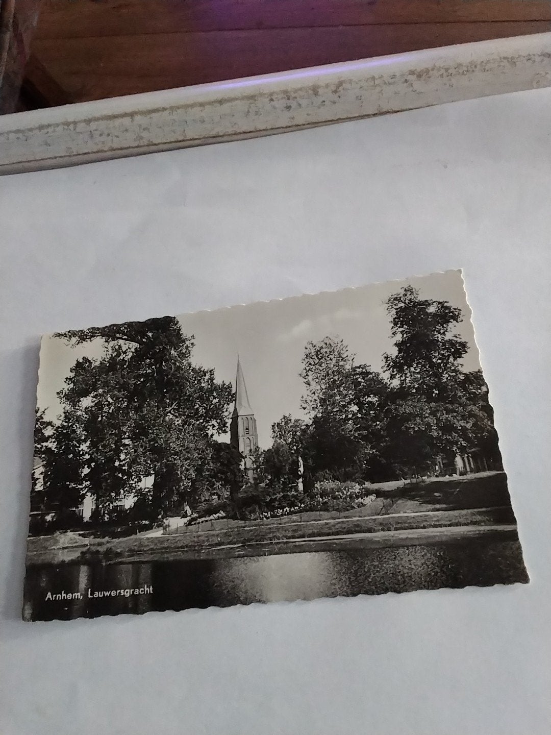 Oude ansichtkaart Arnhem, Lauwersgracht - 1958, Ophalen of Verzenden, 1940 tot 1960, Gelopen, Gelderland