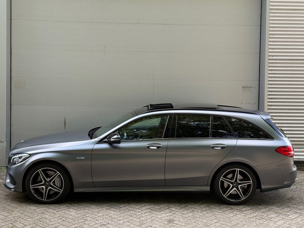 Mercedes-Benz C-klasse Estate 43 AMG 4MATIC l Pano l Matgrij, Auto's, Mercedes-Benz, Overige carrosserieën, 367 pk, 2996 cc, Leder