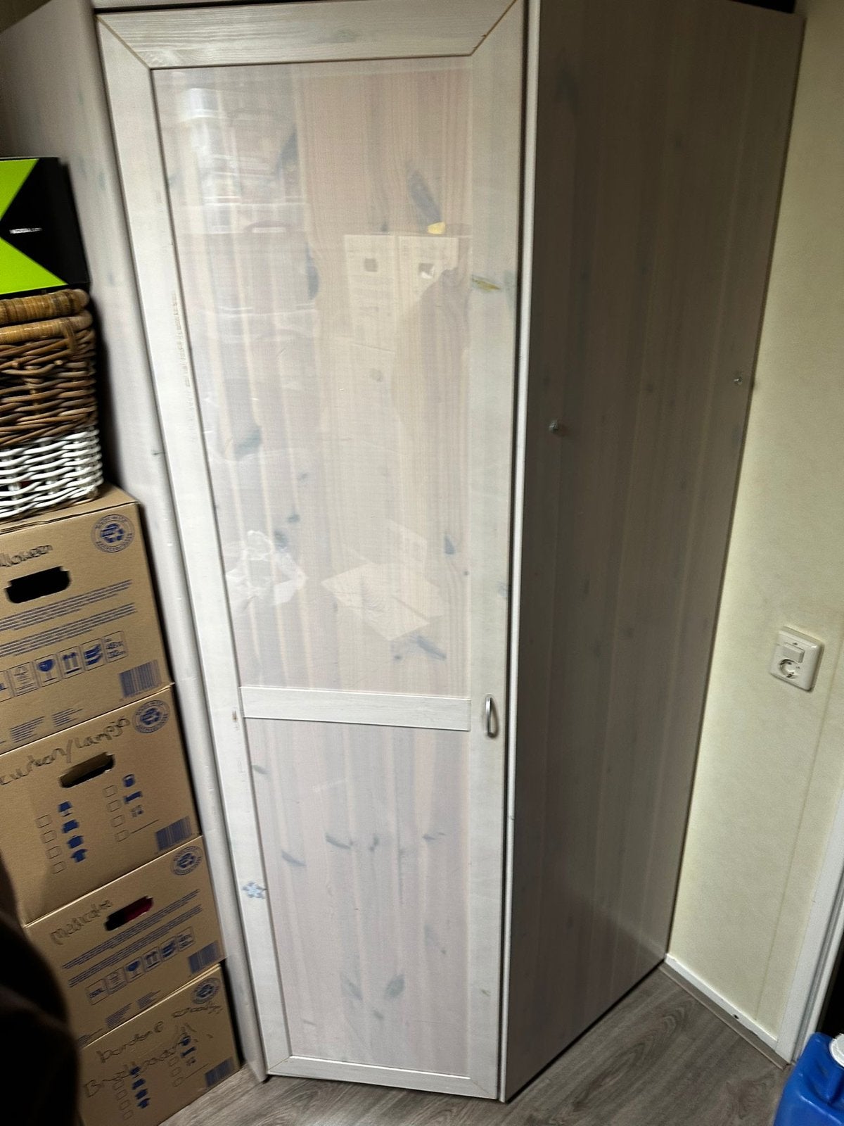 Flexa hoekkast white wash massief grenen hout, Ophalen, Met plank(en), Gebruikt, 200 cm of meer