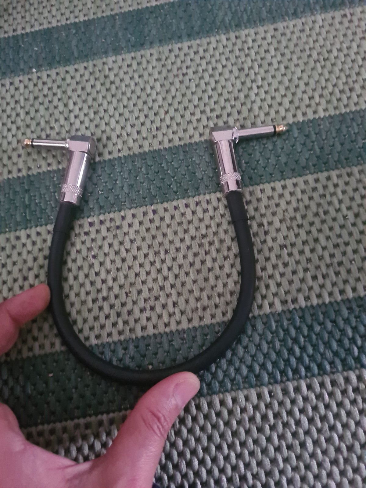 Korte gitaarkabel / patchkabel met haakse pluggen, Ophalen of Verzenden