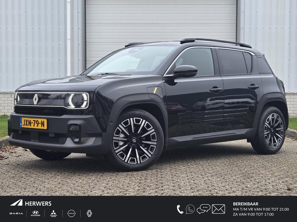 Renault 4 comfort range iconic 52 kWh Adaptieve Cruise Contr, Auto's, Renault, 750 kg, 150 pk, Leder en Stof, Zwart