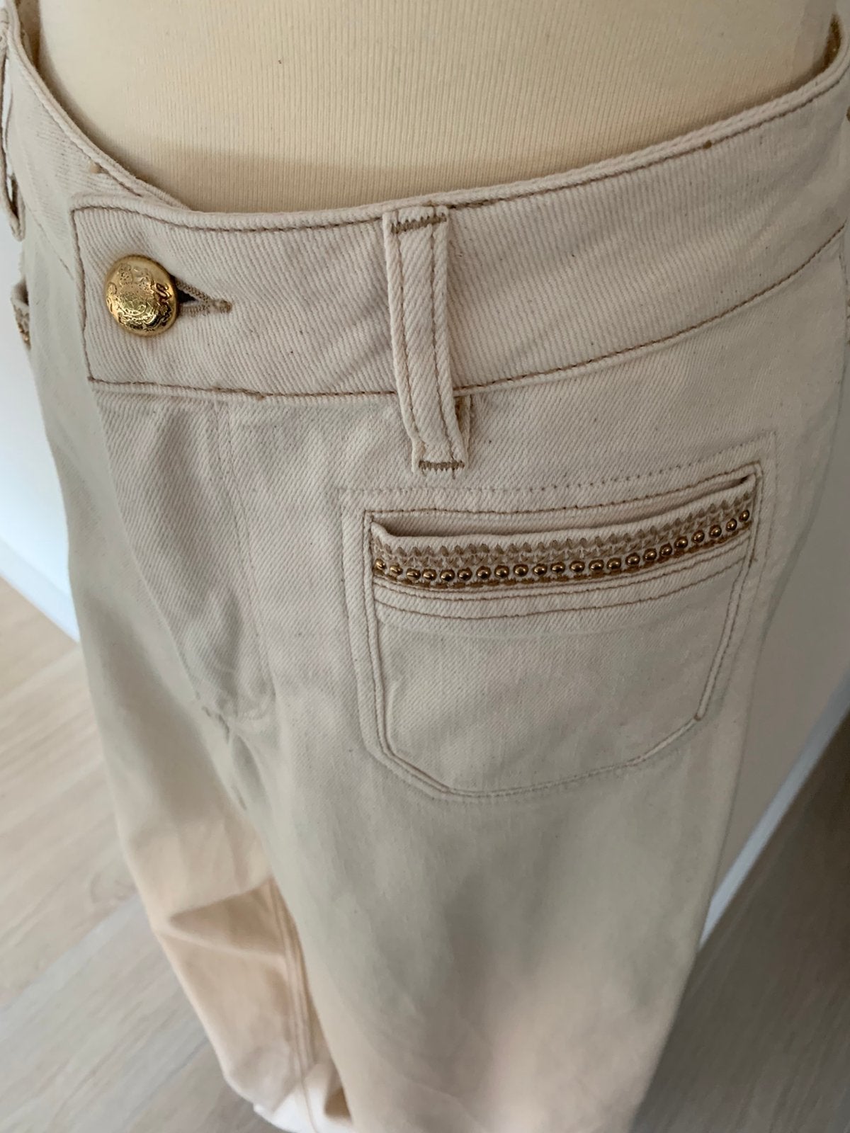 Mos mosh jeans beige mt 28, Ophalen of Verzenden, Zo goed als nieuw, Overige kleuren, W30 - W32 (confectie 38/40)