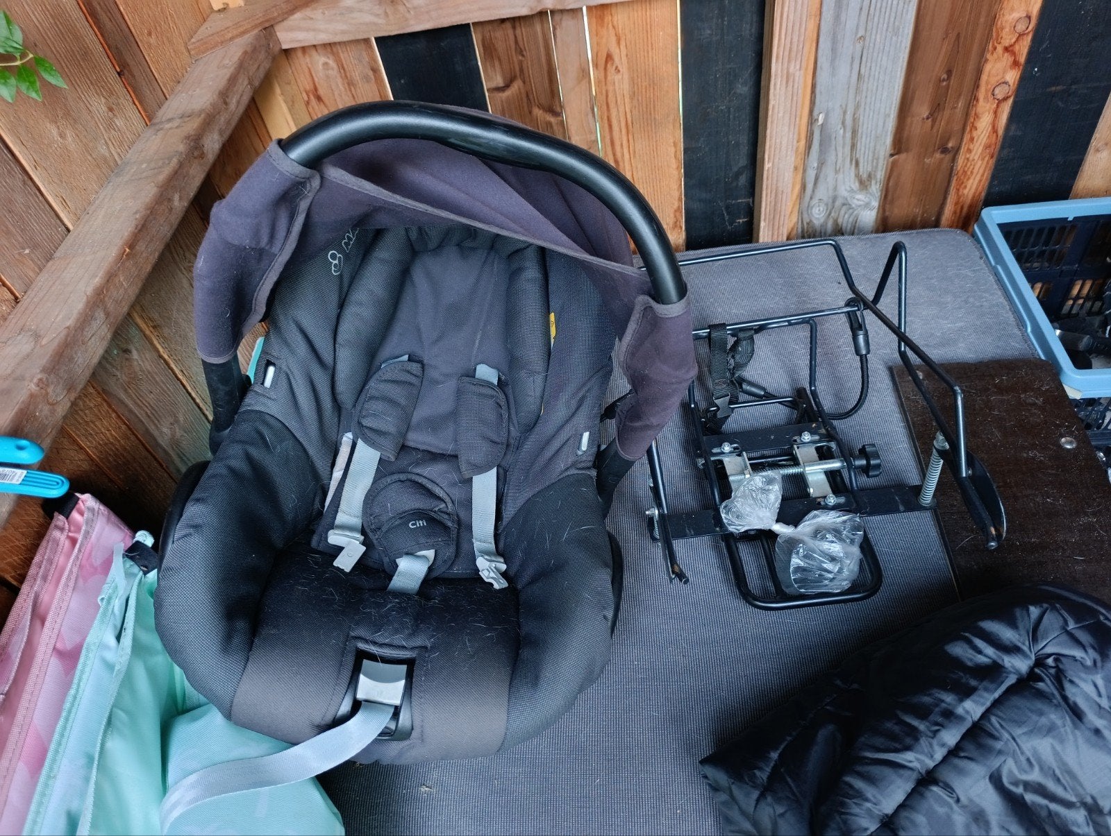 Steco Maxi-Cosi drager met maxi cosi en voetenzak, Ophalen, Gebruikt, 0 t/m 13 kg, Maxi-Cosi