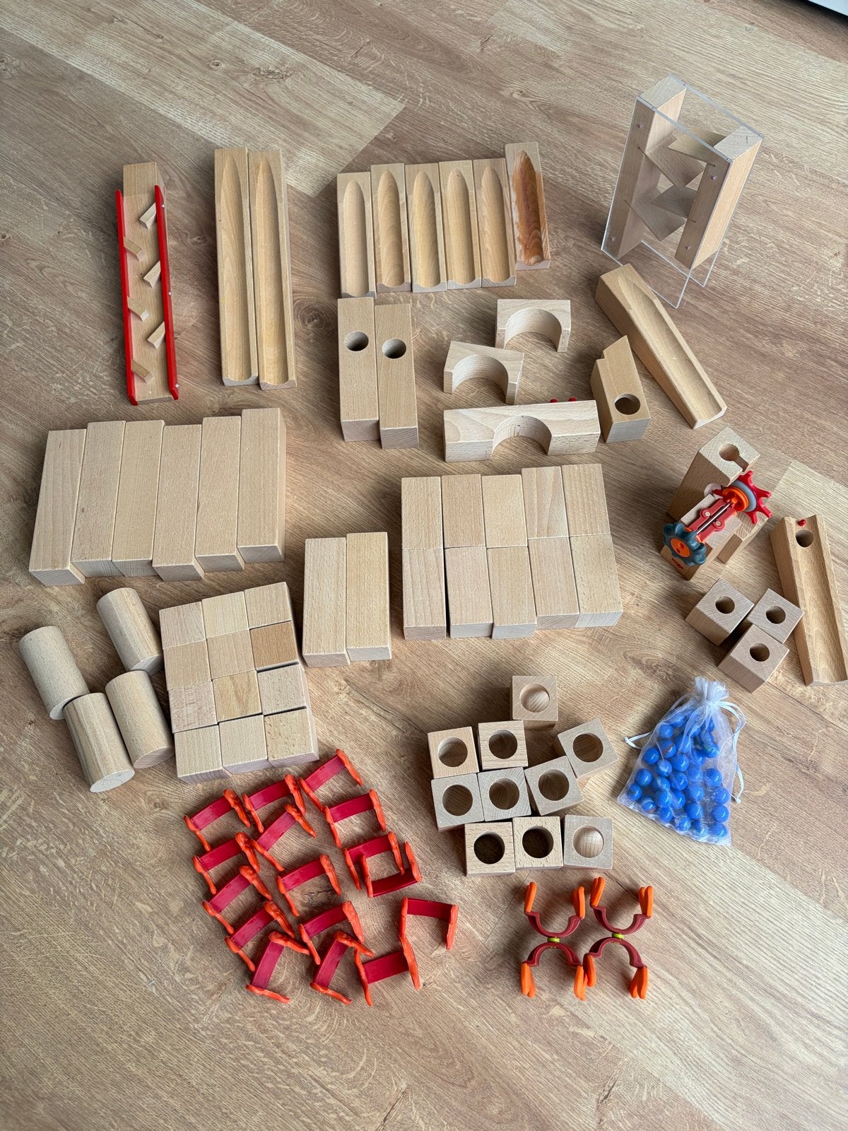 Haba knikkerbaan set, Kinderen en Baby's, Speelgoed | Houten speelgoed, Ophalen of Verzenden, Gebruikt