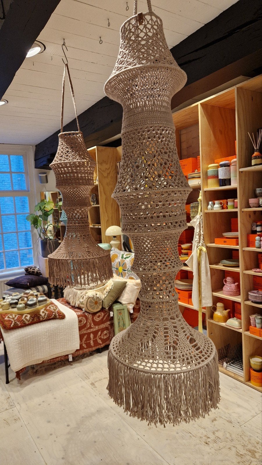 handgehaakte Fishermanslamp, Beige, Boho, Nieuw, Ophalen of Verzenden
