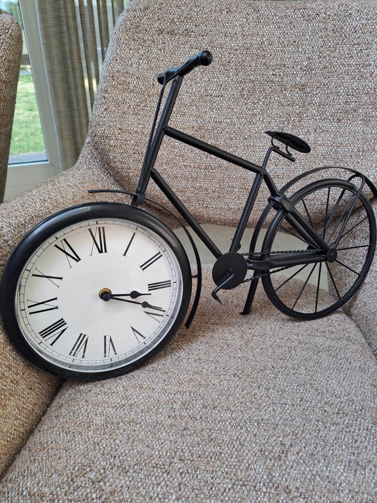 Fietsklok woonaccessoire - Zwart metaal, Ophalen, Wandklok